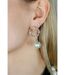 Silver Hexagon Freshwater Single White Large Pearl Dainty Drop Dangle Stud Earring-3