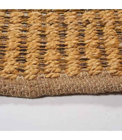 Tapis jute rectangle fait à la main motif faux uni