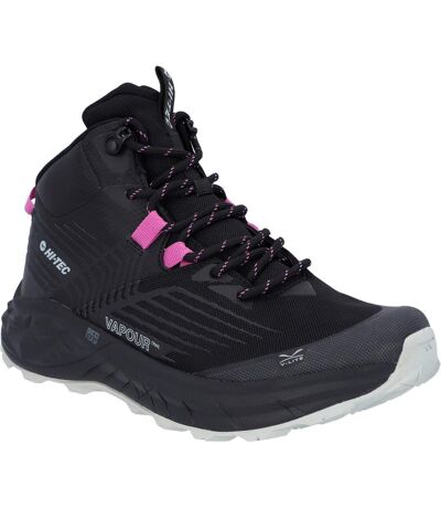 Hi-Tec Mens Fuse Trail Waterproof Mid Cut Sneakers (Black/Cool Grey/Cyclamen) - UTFS10804