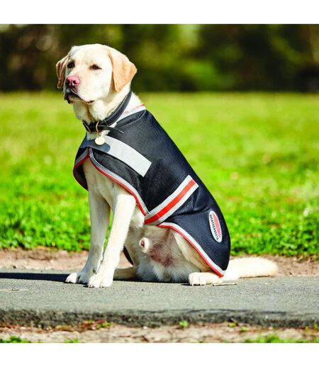 1200d therapy-tec dog coat 25cm black/silver/red Weatherbeeta