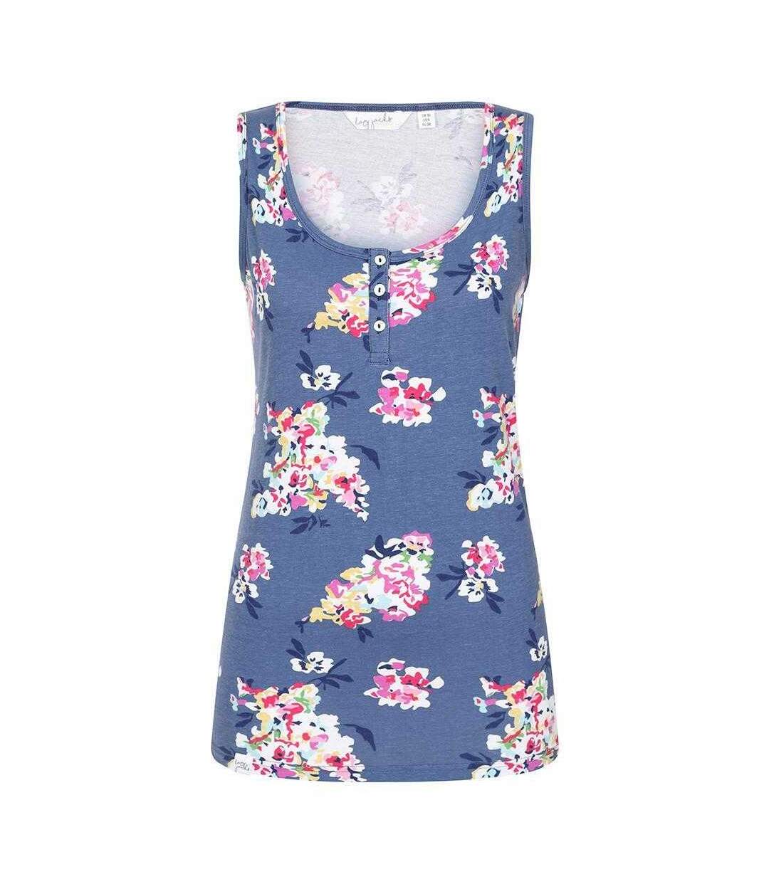 Débardeur Motif/style Imprimé Wildflower Femme Bleu Rose Blanc Lazy Jacks-2