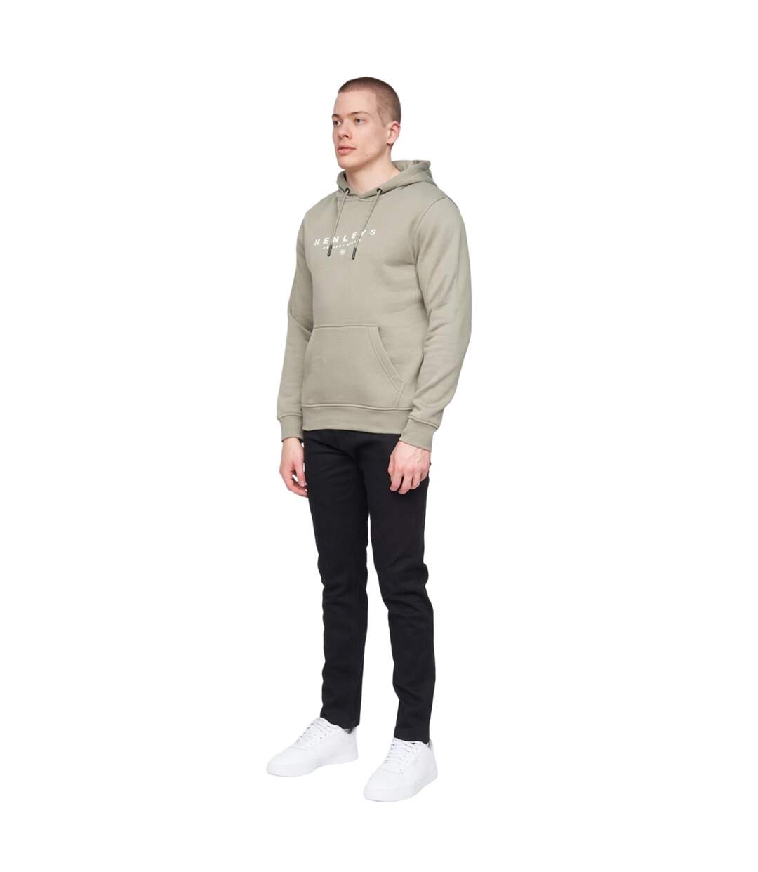 Sweat à capuche ninesix homme vieux vert kaki Henleys-3