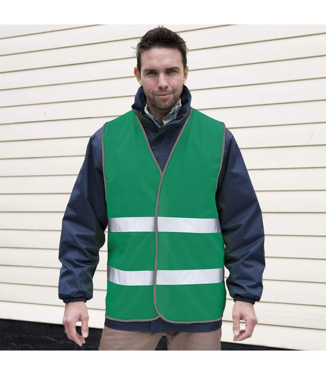 Gilet haute visibilité enhance adulte vert foncé SAFE-GUARD by Result-2