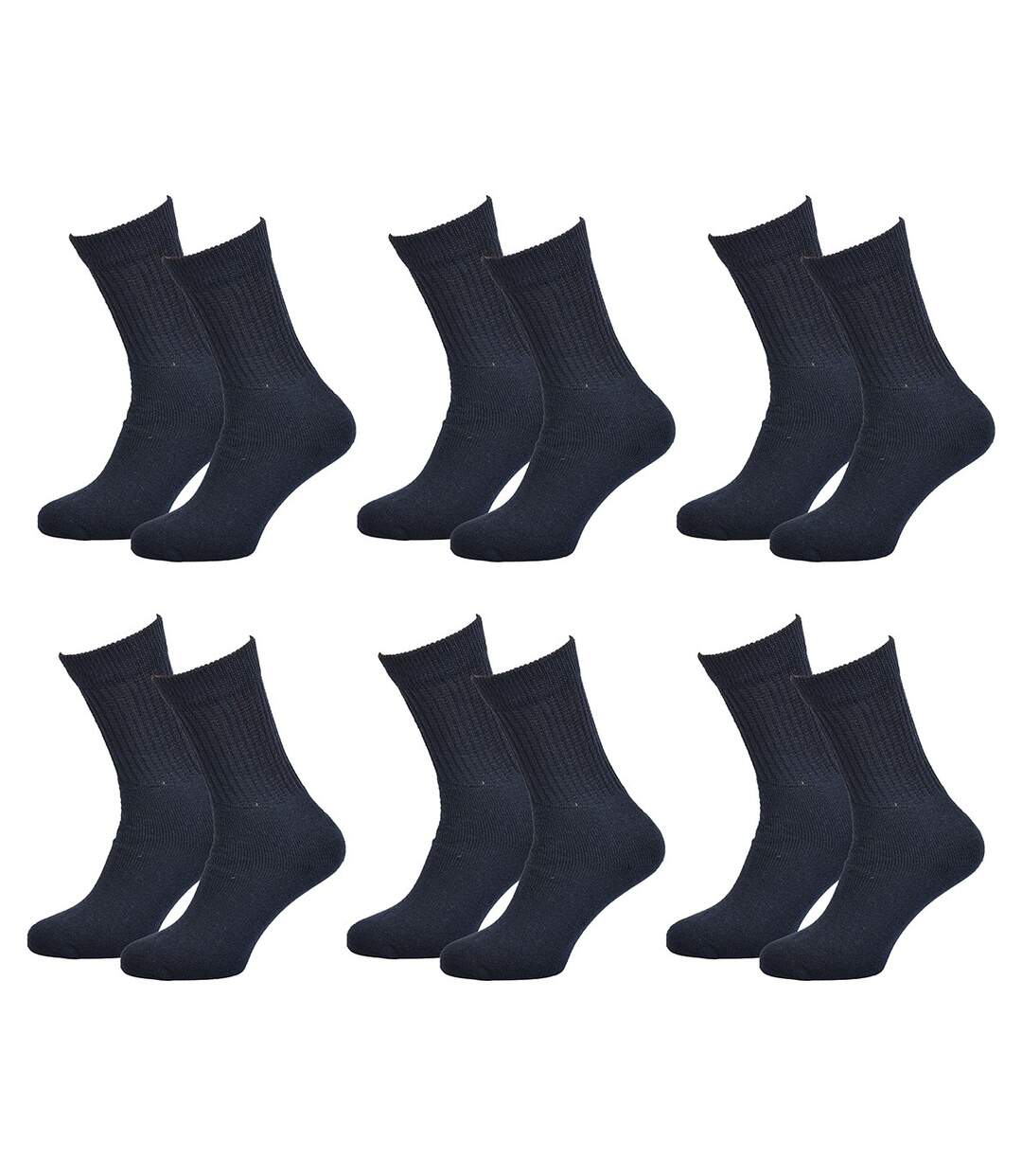 Chaussettes homme C17 JEANS Confort et qualité -Assortiment modèles photos selon arrivages- Pack de 6 paires C17 jeans Tennis Marine