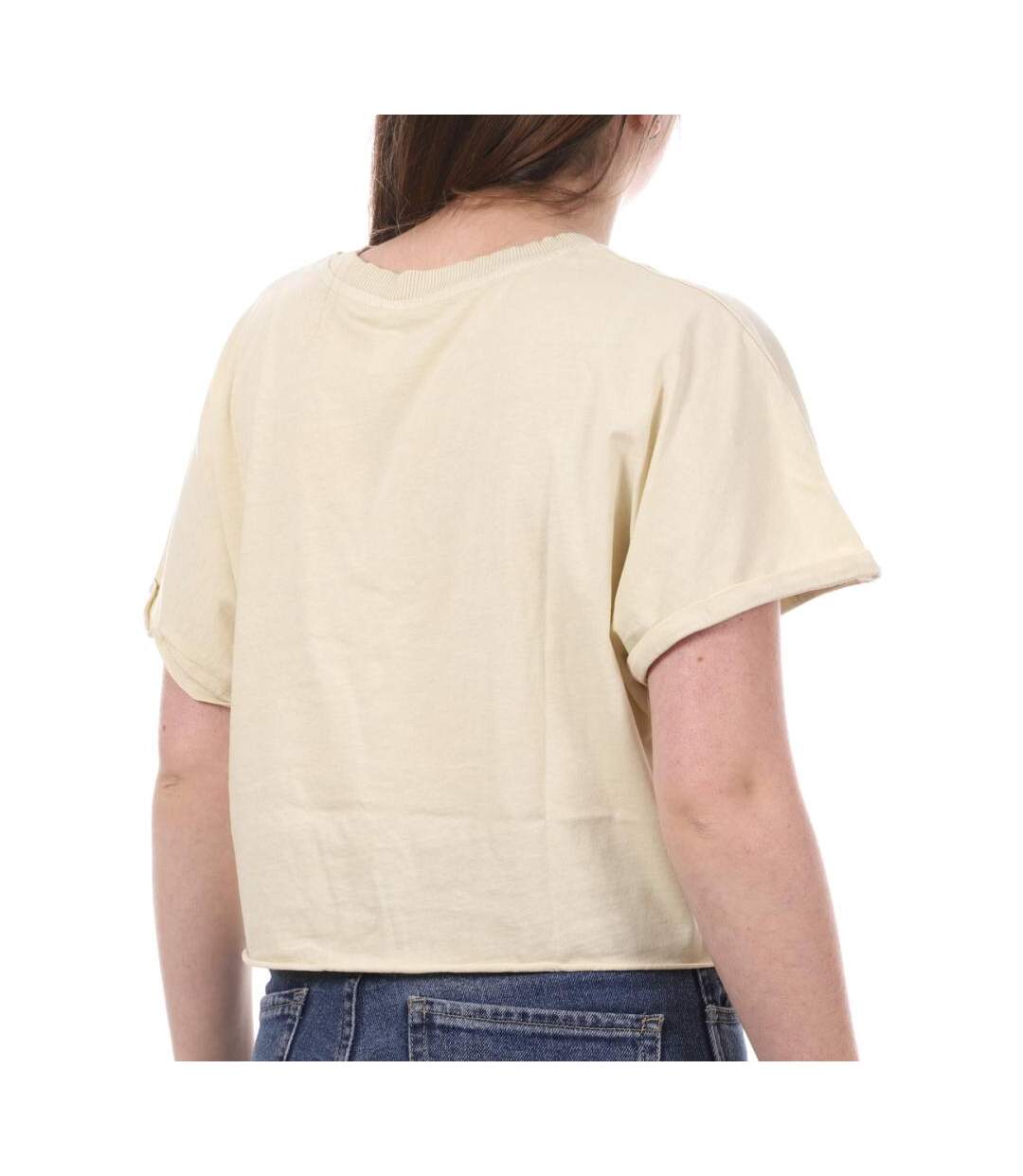 T-Shirt Crop Jaune JDY Femme Agnes - S-2