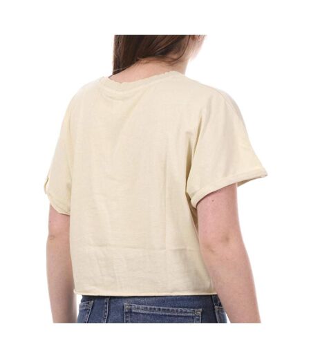 T-Shirt Crop Jaune JDY Femme Agnes - S