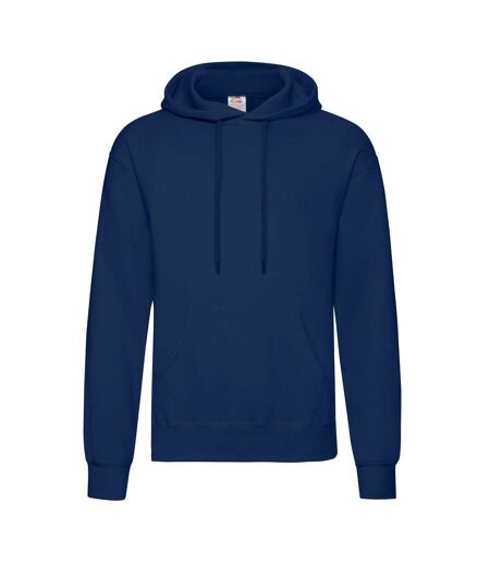 Adults unisex classic hooded sweatshirt navy Fruit of the Loom