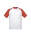 T-shirt Base-ball Adulte Blanc Rouge B&C-1