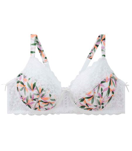 Soutien-gorge à armatures grand maintien blanc imprimé Ella