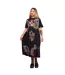 Womens/ladies Gizmo Star Tie Dye Midi Smock Dress Charcoal Gremlins-1
