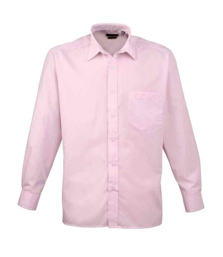 Mens poplin long-sleeved shirt pink Premier