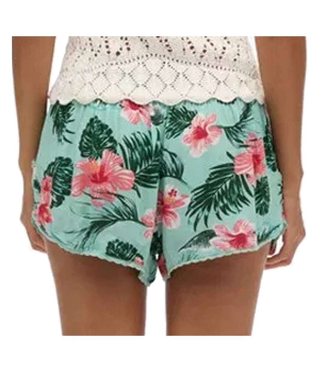 Short turquoise/rose femme superdry beach-2