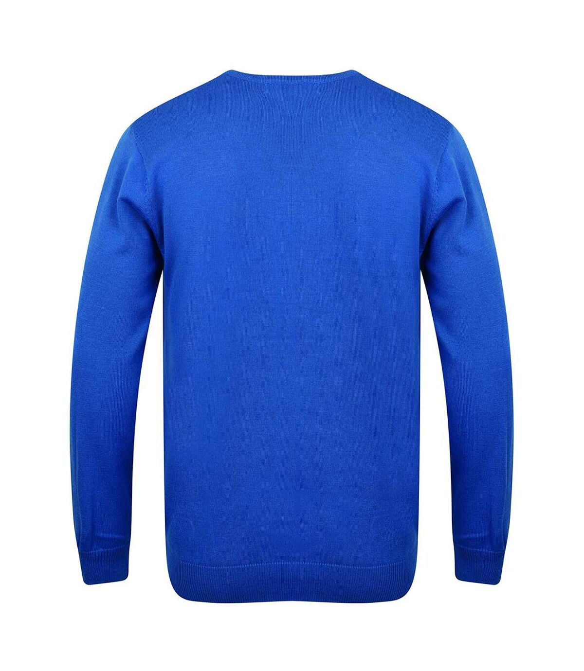 Henbury Mens 12 Gauge Fine Knit V-Neck Jumper / Sweatshirt (Royal) - UTRW659