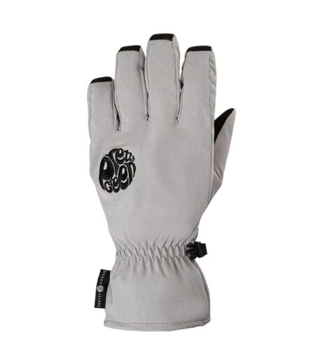 Unisex Adult Wind Resistant Plain Ski Gloves Grey Pretty Green
