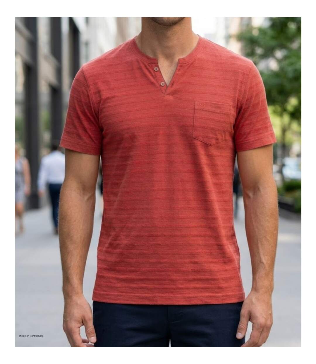 Tee - shirt  col ouvert A2108A-1