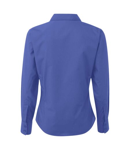 Premier Womens/Ladies Poplin Long Sleeve Blouse / Plain Work Shirt (Royal) - UTRW1090