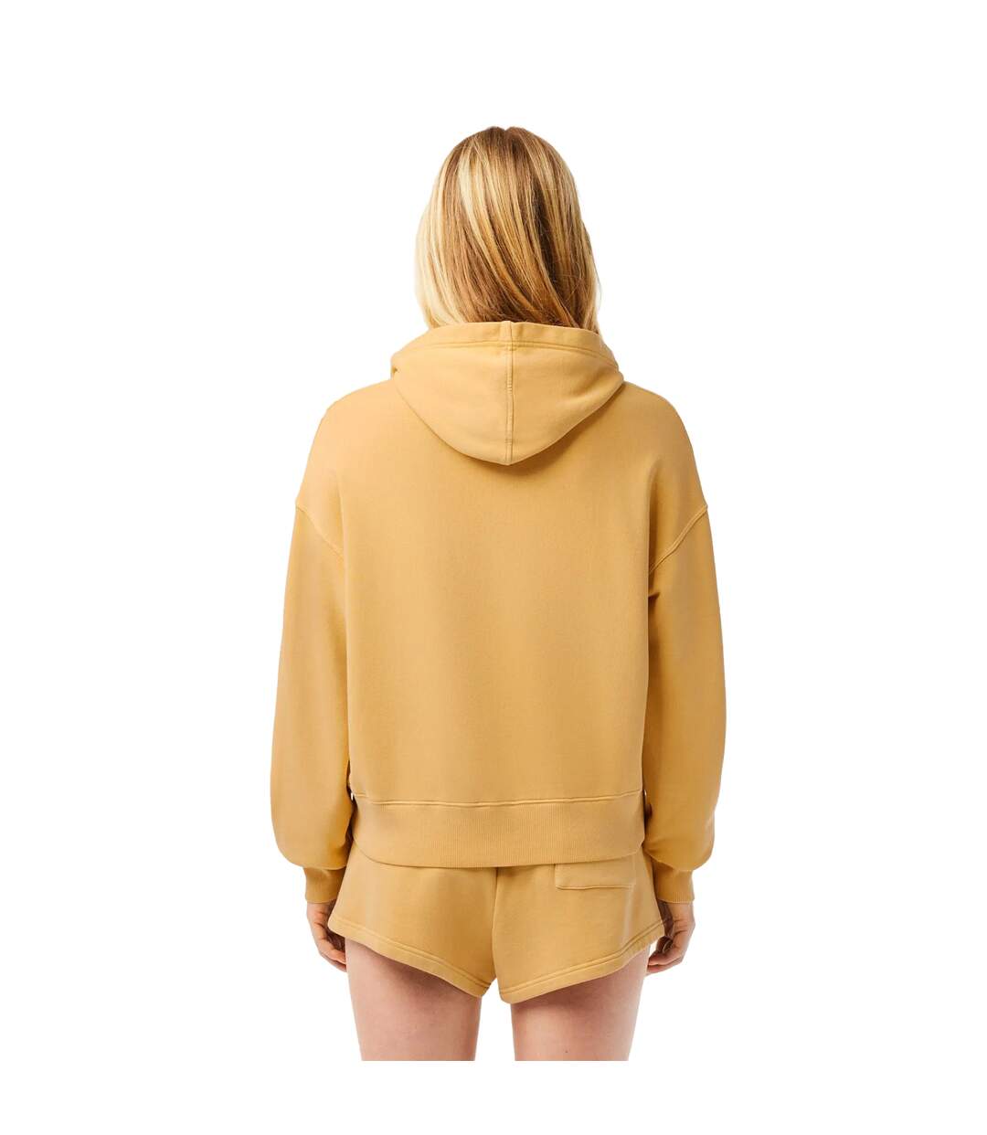 Womens/ladies Natural Dyed Oversized Hoodie Orange Lacoste-3