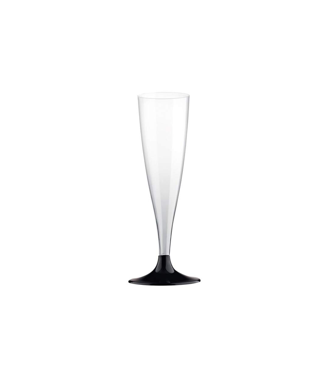 Lot de 6 Flûtes à Champagne Réutilisable Plastique 14cl Noir-2