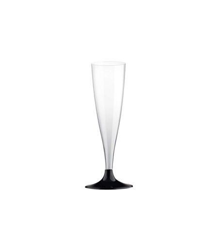 Lot de 6 Flûtes à Champagne Réutilisable Plastique 14cl Noir