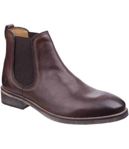Cotswold Mens Corsham Town Leather Pull On Casual Chelsea Ankle Boots (Dark Brown) - UTFS5155