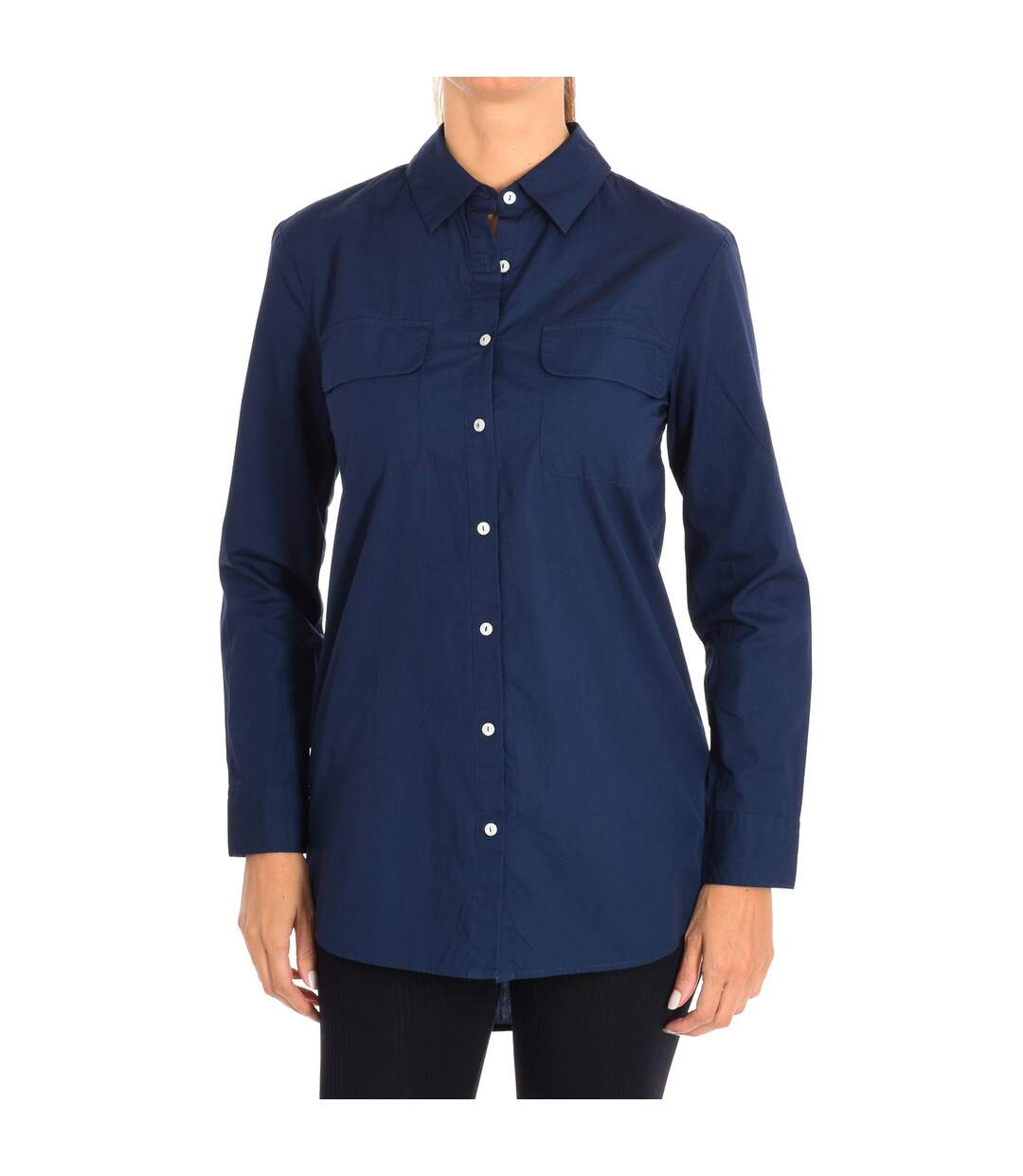 Women's long sleeve lapel collar shirt 5WR85Q8L4-1