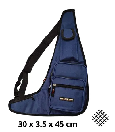 Sacoche Multi-Poches pour Homme - Sac Bandoulière en Nylon Bleu