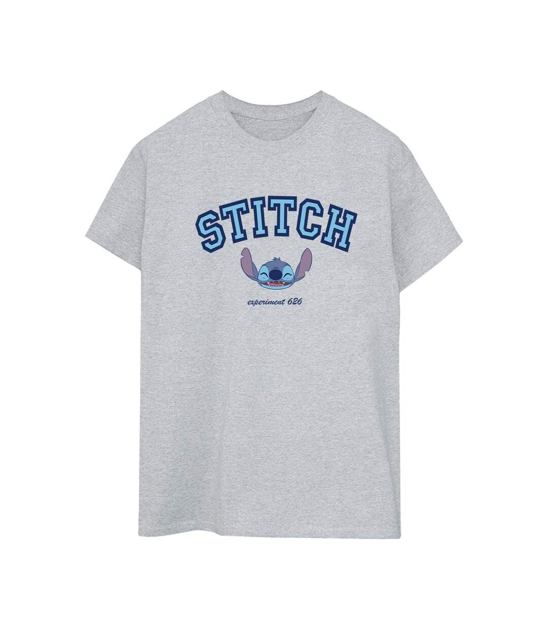 Disney Femmes/Ladies Lilo And Stitch Collegial Cotton Boyfriend T-Shirt (Gris sportif) - UTBI29699-1