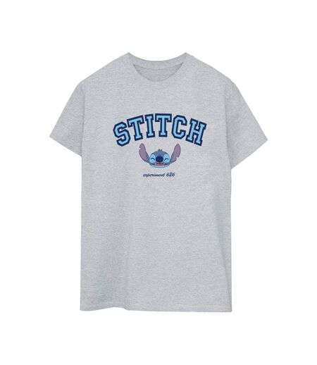 Disney Femmes/Ladies Lilo And Stitch Collegial Cotton Boyfriend T-Shirt (Gris sportif) - UTBI29699