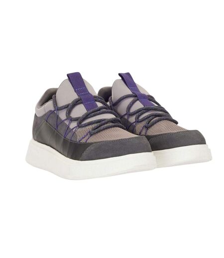 Mens Leather Running Trainers Grey Boss