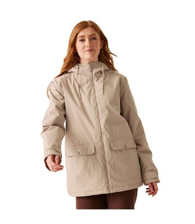Womens/ladies Broadia Waterproof Jacket Warm Taupe Light Vanilla Regatta