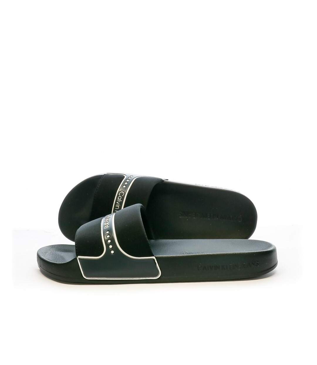 Claquettes Noir Homme Calvin Klein Jeans Slide Neoprene Snap - 40-1