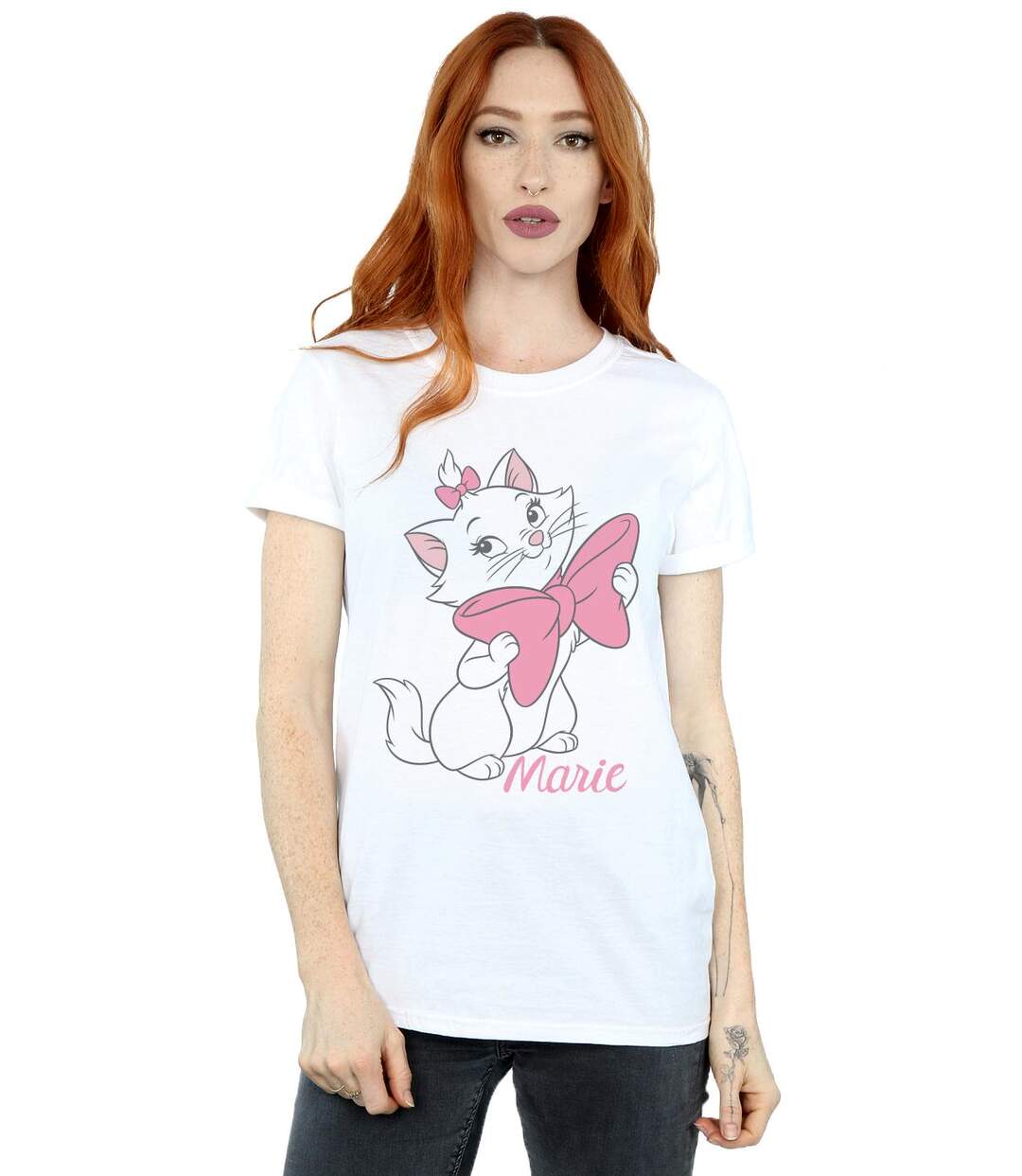 Disney - T-shirt ARISTOCATS MARIE BOW - Femme (Blanc) - UTBI18006-2