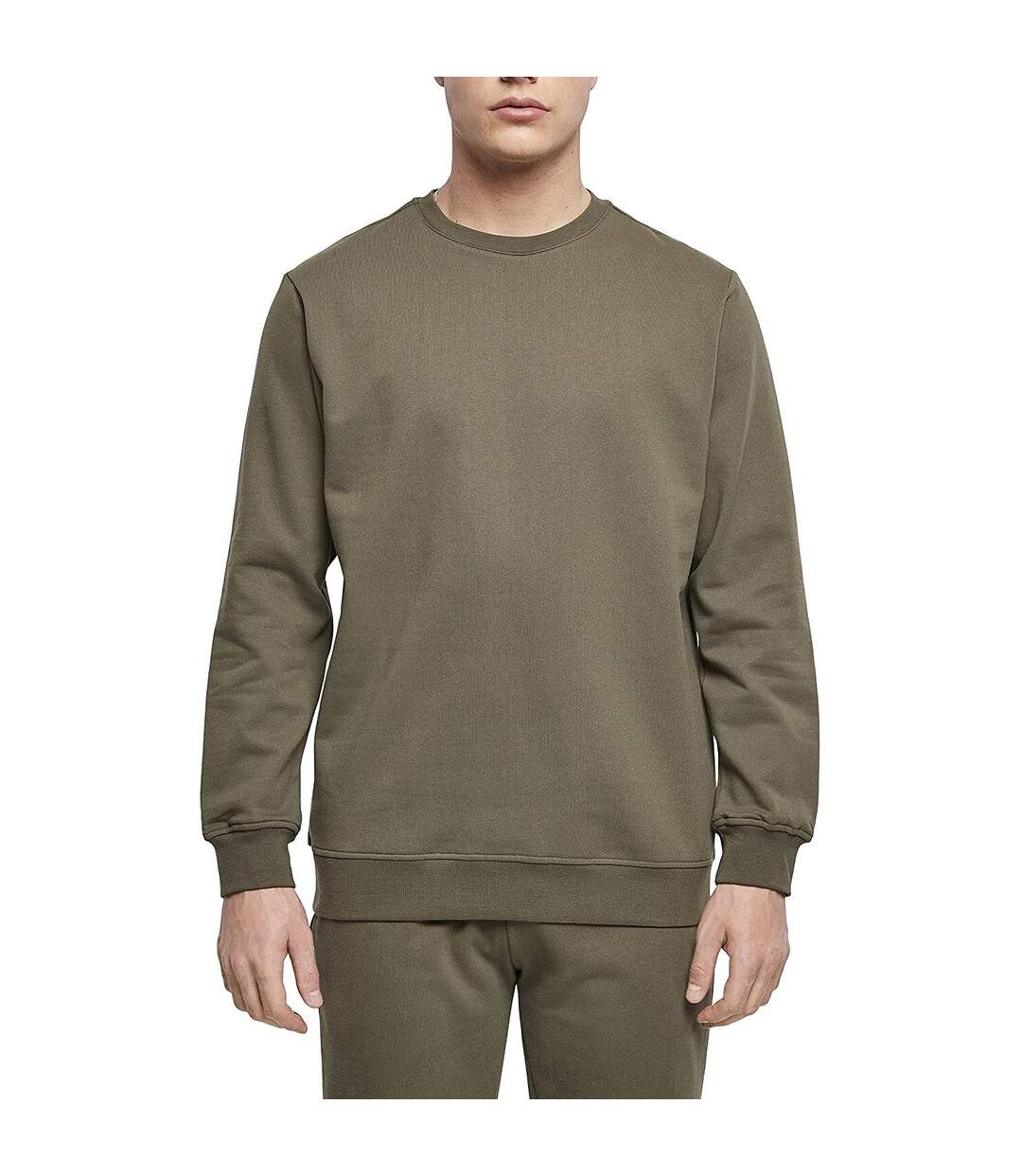 Sweat basic homme olive Build Your Brand