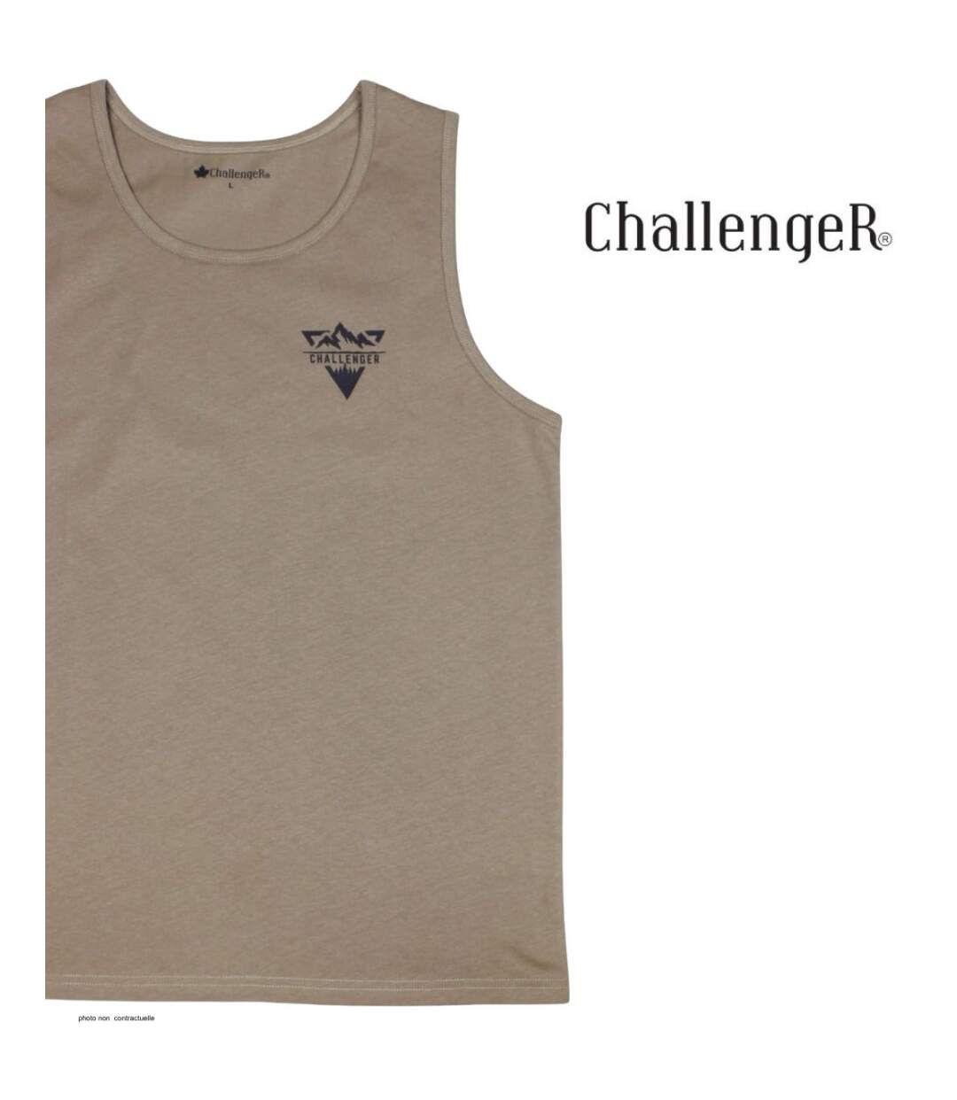 Débardeur homme Challenger SOLEIL taupe — Confort pur coton jersey peigné-4