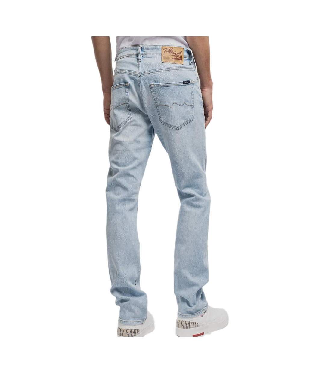 Jean droit bleu clair homme teddy smith reg-2