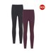 Pack Of 2  Womens/ladies Cotton Blend Midweight Leggings  Berry Mountain Warehouse-1