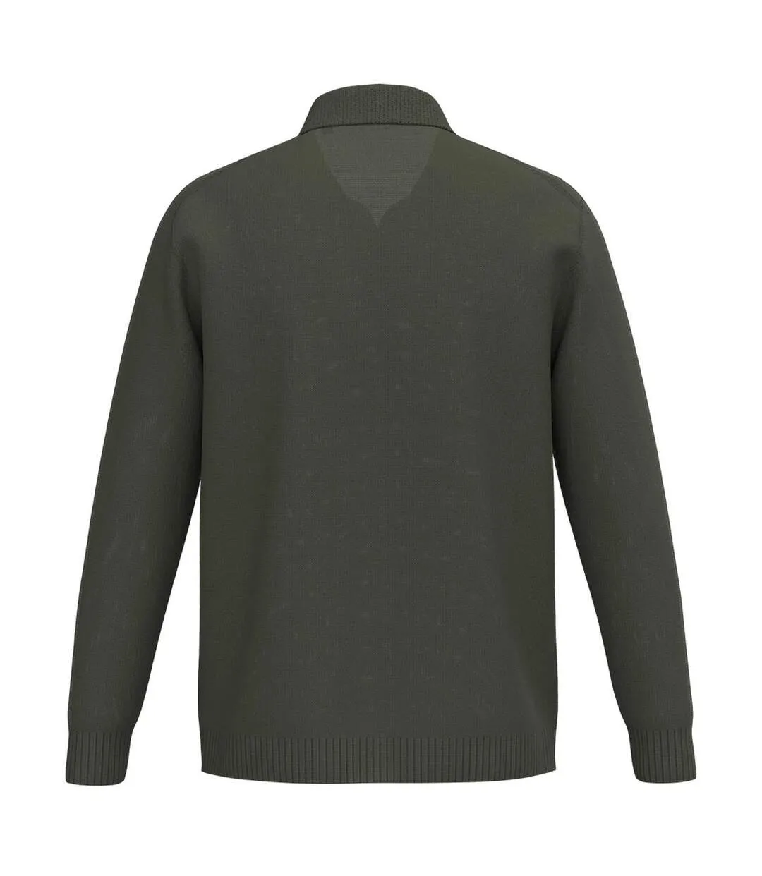 Mens Polo Neck Jumper Organic Khaki Spasso-2