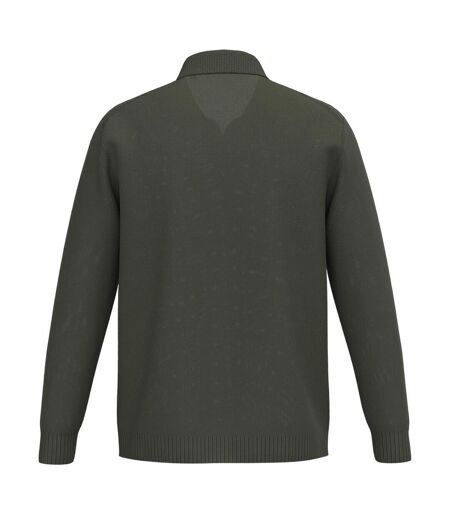 Mens Polo Neck Jumper Organic Khaki Spasso