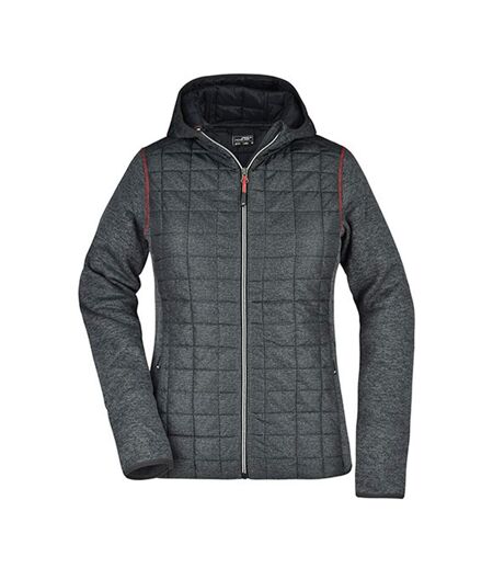 Veste Hybride Femme Gris Chiné Anthracite Chiné James And Nicholson