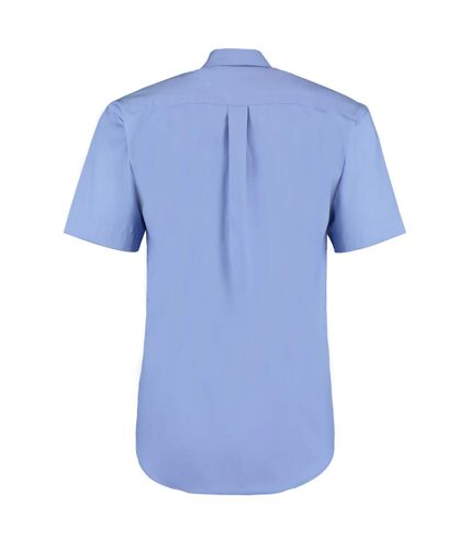 Mens oxford short-sleeved formal shirt mid blue Kustom Kit