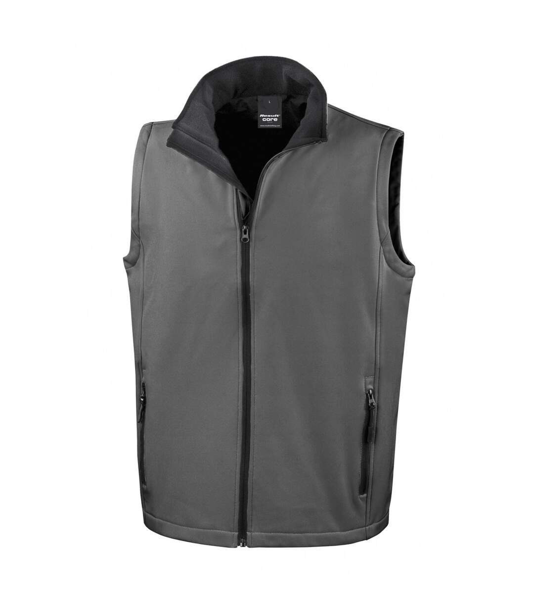 Mens core printable soft shell bodywarmer charcoal/black Result-1