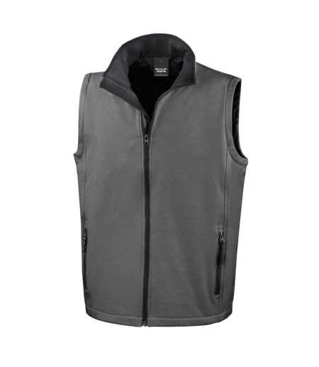 Mens core printable soft shell bodywarmer charcoal/black Result