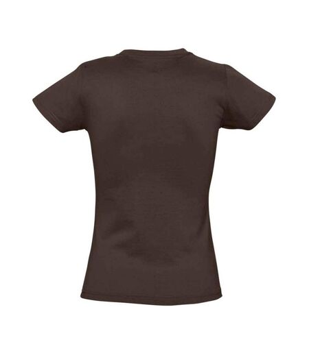 Womens/ladies Imperial T-shirt Chocolate SOLS