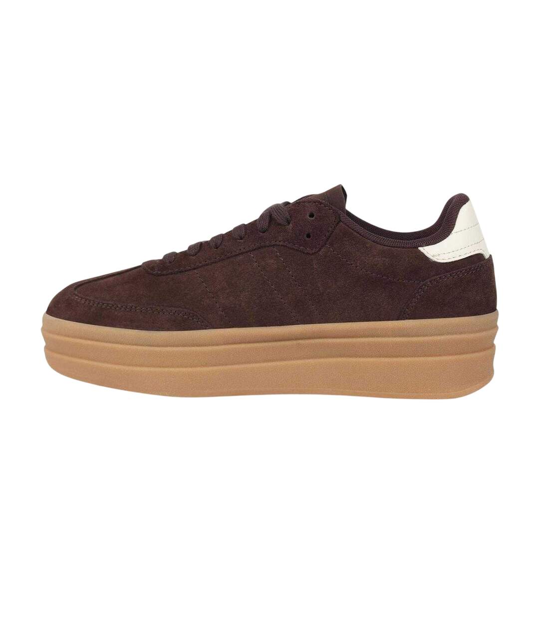 Womens/ladies Newbury Suede Platform Trainers Brown White Gum Jack Wills-2