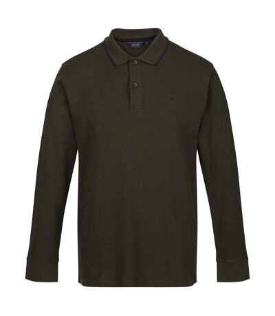 Regatta Mens Leaonzo Long-Sleeved Polo Shirt (Dark Khaki)