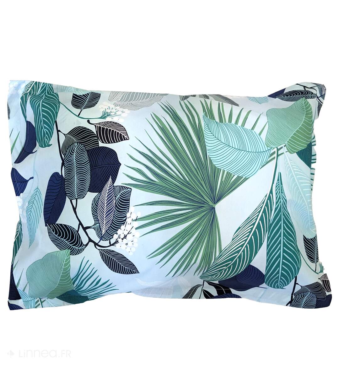 Taie d'oreiller percale de coton MOOREA PACIFIC bleu cobalt-3