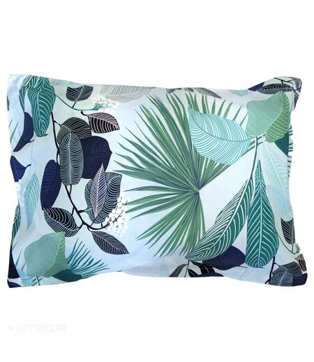 Taie d'oreiller percale de coton MOOREA PACIFIC bleu cobalt