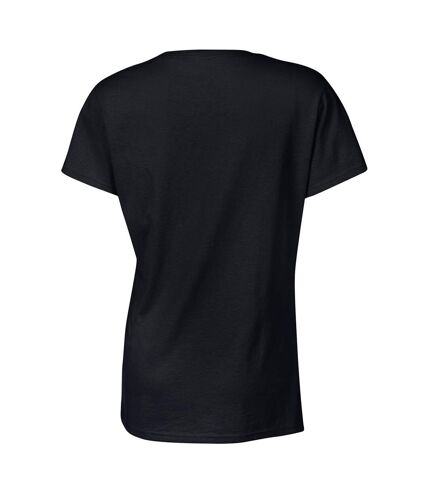 Gildan Ladies/Womens Heavy Cotton Missy Fit Short Sleeve T-Shirt (Black)