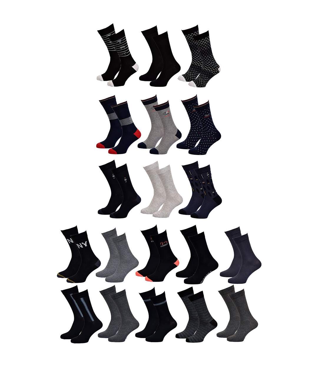 Chaussettes Homme TWINDAY Qualité et Confort-Assortiment modèles photos selon arrivages- Pack de 12 Paires Surprise TWINDAY