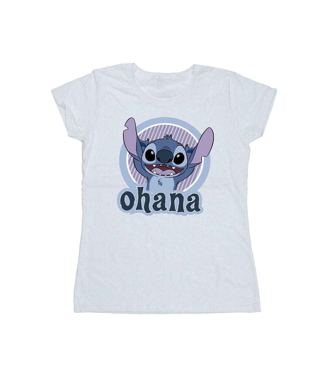 Disney Femmes/Les femmes Lilo And Stitch Ohana Circle Cotton T-Shirt (Blanc) - UTBI25857-1